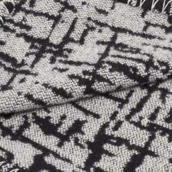 Chanel Black/Grey Patterned Lurex Wool Knit Reversible Throw Blanket