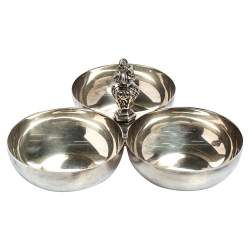 Christofle Vintage Malmaison Silver Plated Triple Bowl Server