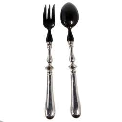 Christofle Silver Plated & Horn Salad Servers Set of Two