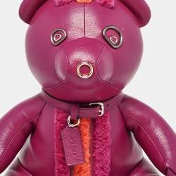 Coach Dark Fuchsia Remade Collectible Plush Teddy Bear