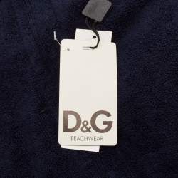 D&G Navy Blue Terry Cotton Beach Towel 