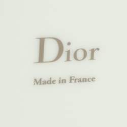 Pre Owned Dior Porcelain White/Silver Cannage Montaigne Side Plate Set 16