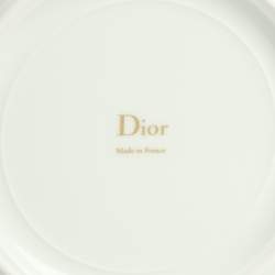 مملوكة مسبقًا Dior Porcelain White/Silver Cannage Montaigne Soup Plate Set 16