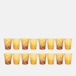 Pre Owned Dior Crystal Amber Colored Stripes Water Glass Sets 16