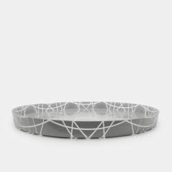 Pre Owned Dior Resin Grey Cannage Round Tray