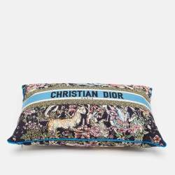  Dior Blue Embroidered Cotton Blend D-Constellation Rectangular Pillow