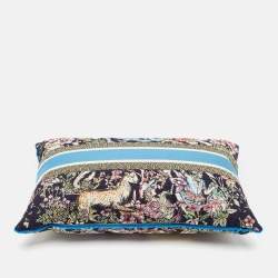  Dior Blue Embroidered Cotton Blend D-Constellation Rectangular Pillow