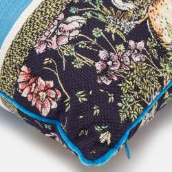  Dior Blue Embroidered Cotton Blend D-Constellation Rectangular Pillow