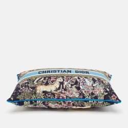  Dior Blue Embroidered Cotton Blend D-Constellation Rectangular Pillow