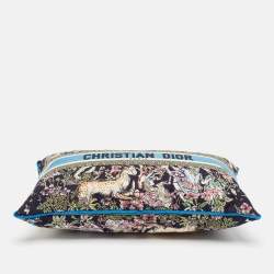 Dior Blue Embroidered Cotton Blend D-Constellation Rectangular Pillow