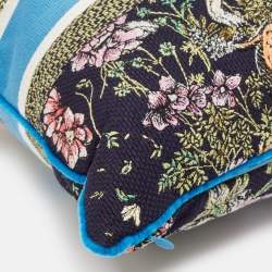 Dior Blue Embroidered Cotton Blend D-Constellation Rectangular Pillow