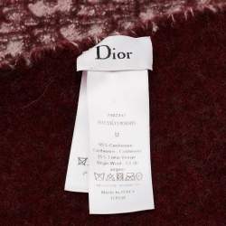 Dior Burgundy Oblique Cashmere Blend Throw Blanket