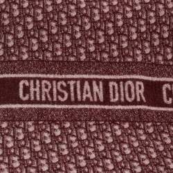 Dior Burgundy Oblique Cashmere Blend Throw Blanket