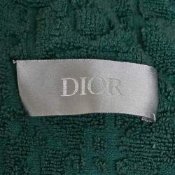 Pre Owned Dior Homme Green Logo Terry Bathrobe M
