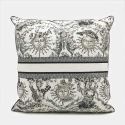 Pre Owned Christian Dior White/Black Dioresque Butterfly Cotton Cushion