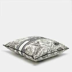 Pre Owned Christian Dior White/Black Dioresque Butterfly Cotton Cushion