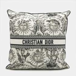 Pre Owned Christian Dior White/Black Dioresque Butterfly Cotton Cushion