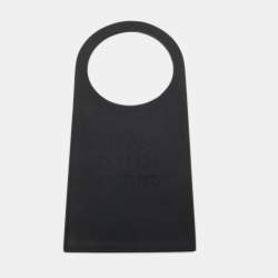 Dior Black Leather and Oblique Canvas Do Not Disturb Tag