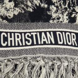 Dior Navy Blue Toile De Jouy Cotton Reverse Towel