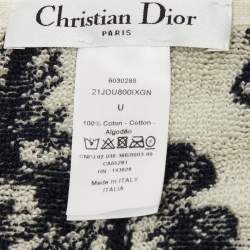 Dior Navy Blue Toile De Jouy Cotton Reverse Towel