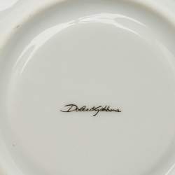 Pre Owned Dolce & Gabbana Leopard Print Porcelain Espresso Cup and Saucer Set