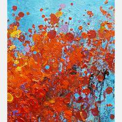 Red Flowers In Black Vase By Eric Bruni, France,2023 (46 X 38)