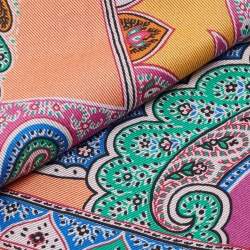 Pre Owned Etro Multicolor Paisley Print Cotton Plaid Throw