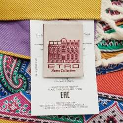 Pre Owned Etro Multicolor Paisley Print Cotton Plaid Throw