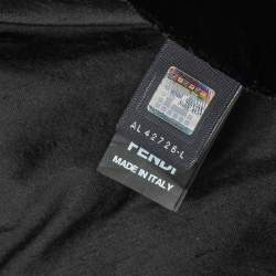 Fendi Black Logo Plaque Detail Velvet Blanket (Available For UAE Customers Only)