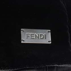 Fendi Black Logo Plaque Detail Velvet Blanket (Available For UAE Customers Only)