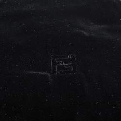Fendi Black Logo Plaque Detail Velvet Blanket (Available For UAE Customers Only)