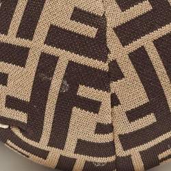 Pre Owned Fendi Kids Brown FF Logo Jersey Teddy Bear