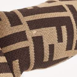 Pre Owned Fendi Kids Brown FF Logo Jersey Teddy Bear