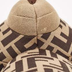 Pre Owned Fendi Kids Brown FF Logo Jersey Teddy Bear