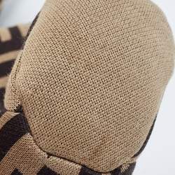 Pre Owned Fendi Kids Brown FF Logo Jersey Teddy Bear