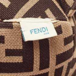 Pre Owned Fendi Kids Brown FF Logo Jersey Teddy Bear