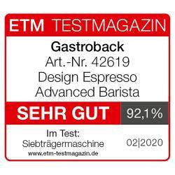 Gastroback Design Espresso Advanced Barista Portafilter Espresso Machine, Silver (Available for UAE Customers Only)