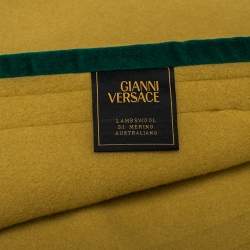 Gianni Versace Beige & Green Medusa Pattern Wool Blanket (Available For UAE Customers Only)