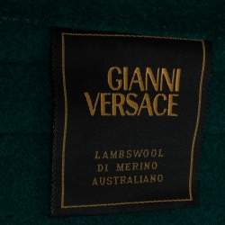 Gianni Versace Green & Yellow Medusa Pattern Wool Blanket