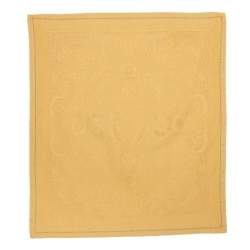 Gianni Versace Mustard Yellow Medusa Pattern 13 Pc Table Cloth & Napkin Set