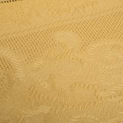 Gianni Versace Mustard Yellow Medusa Pattern 13 Pc Table Cloth & Napkin Set