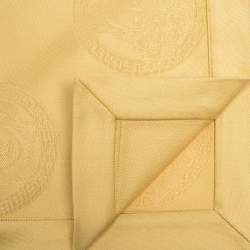 Gianni Versace Vintage Mustard Yellow Medusa Pattern Placemat & Napkin Set