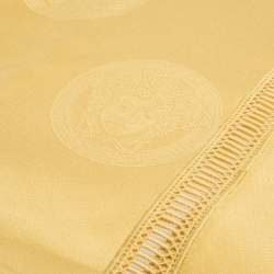 Gianni Versace Vintage Mustard Yellow Medusa Pattern Placemat & Napkin Set