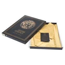 Gianni Versace Vintage Mustard Yellow Medusa Pattern Placemat & Napkin Set