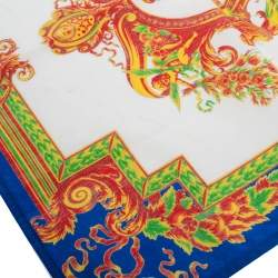 Gianni Versace Vintage Blue & Cream Baroque Print Placemat & Napkin Set