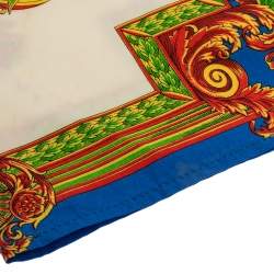 Gianni Versace Vintage Blue & Cream Baroque Print Placemat & Napkin Set