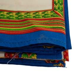 Gianni Versace Vintage Blue & Cream Baroque Print Placemat & Napkin Set