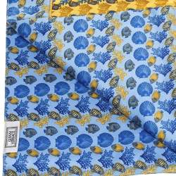Gianni Versace Vintage Blue Sea Life Print Placemat & Napkin Set