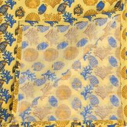 Gianni Versace Vintage Blue Sea Life Print Placemat & Napkin Set