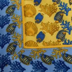 Gianni Versace Vintage Blue Sea Life Print Placemat & Napkin Set